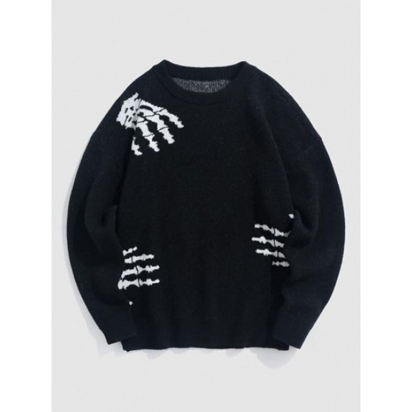 Halloween Skeleton Hands Graphic Sweater