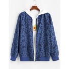 Floral Allover Print Zip Up Ja...