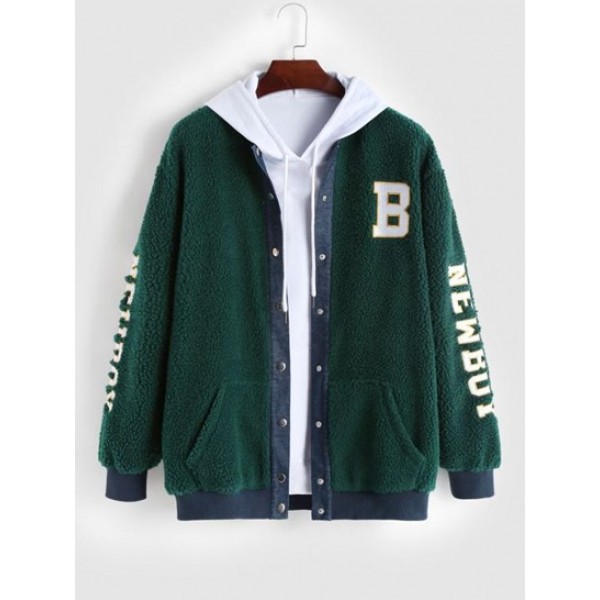 NEWBOY Fluffy Teddy Baseball Jacket