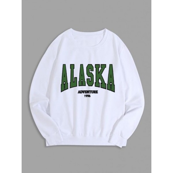 ADVENTURE ALASKA Letter Pullover Sweatsh...