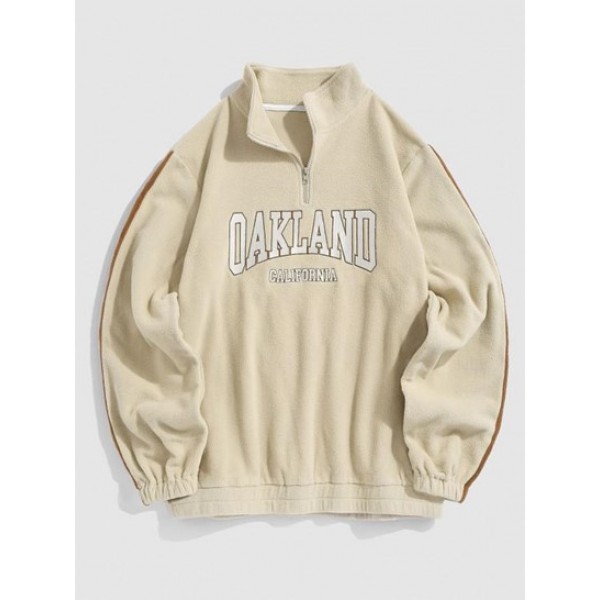 Fuzzy Fleece OAKLAND Embroider Quater Zi...