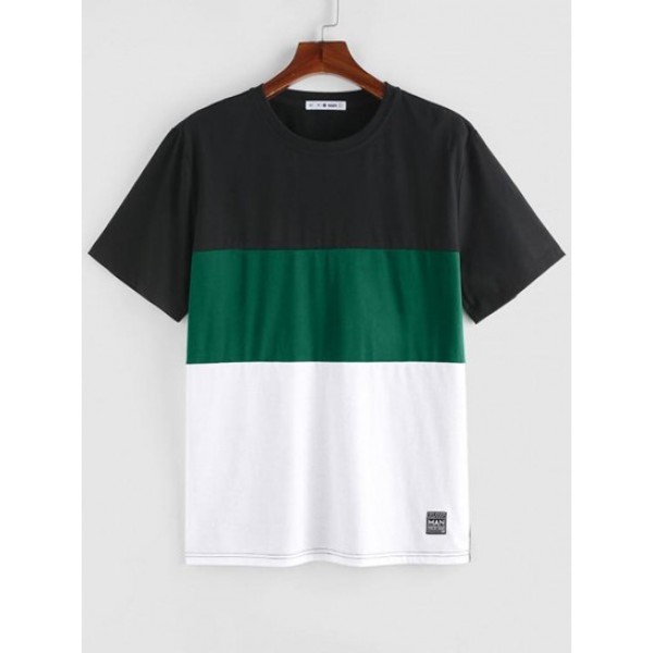 Colorblock Crew Neck T-shirt