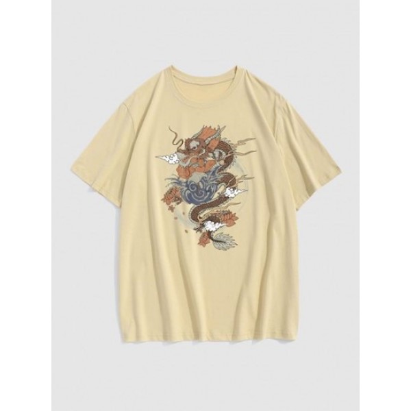 Oriental Style Dragon Printed Tee