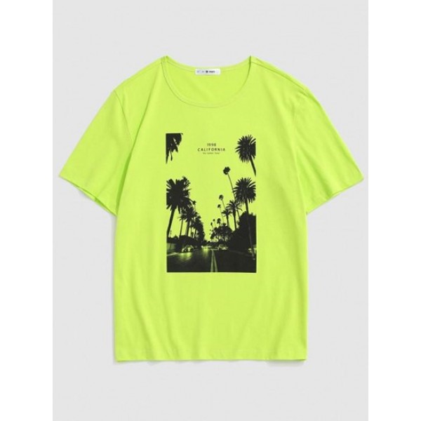 California Palm Tree Graphic Vintage T-s...