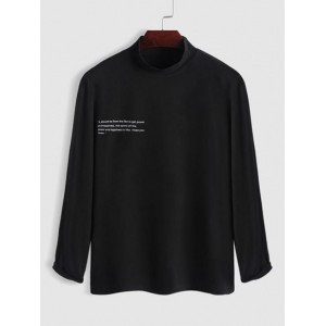 Sentence Pattern High Neck Long Sleeves ...