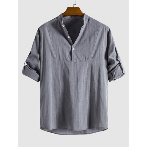 Half Button Long Sleeve Shirt