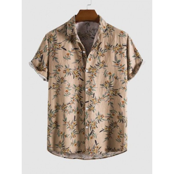 Plant Floral Button Up Shirt