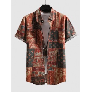 Short Sleeve Ethnic Style Casual Shirt...