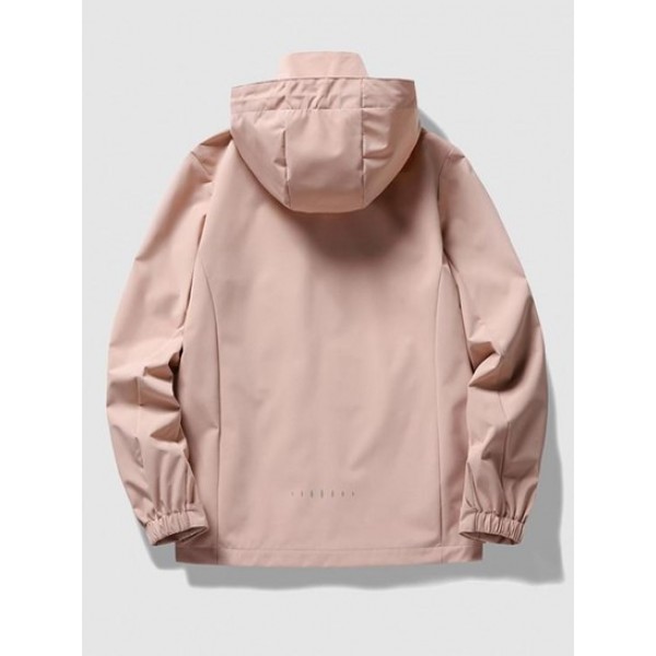 Zippered Pockets Ourdoors Hooded Jacket