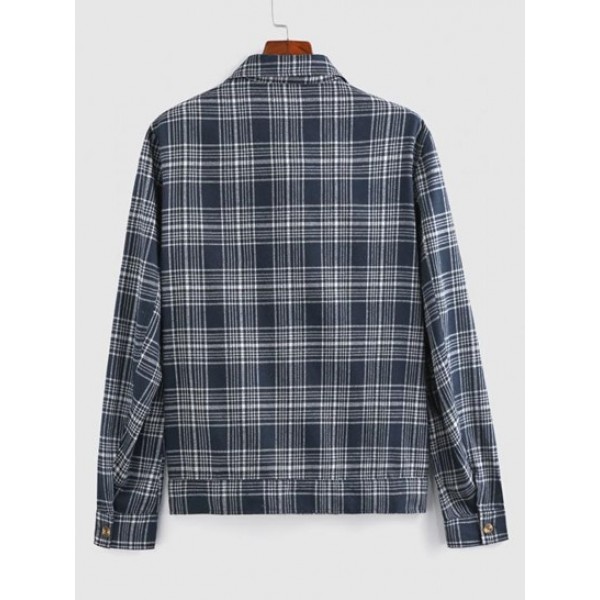 Plaid Pattern Shirt Jacket