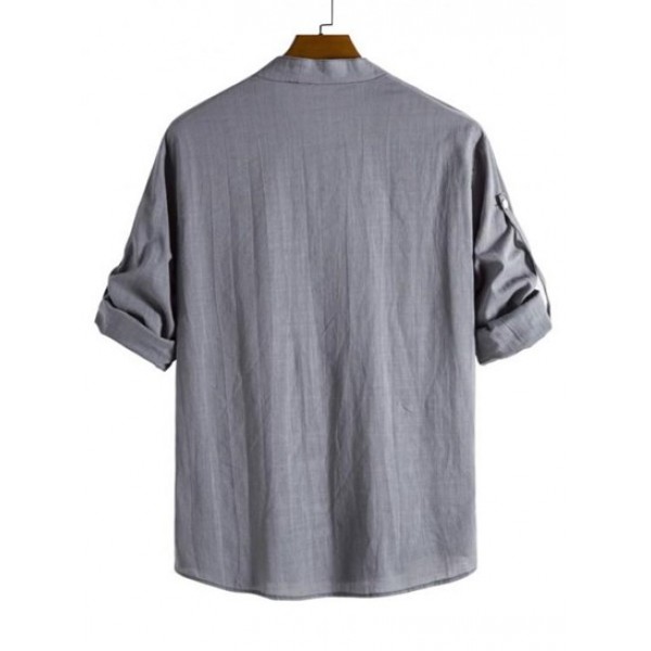 Half Button Long Sleeve Shirt