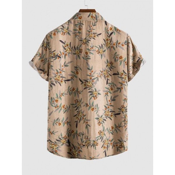 Plant Floral Button Up Shirt