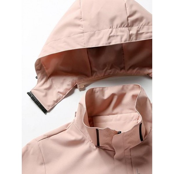 Zippered Pockets Ourdoors Hooded Jacket