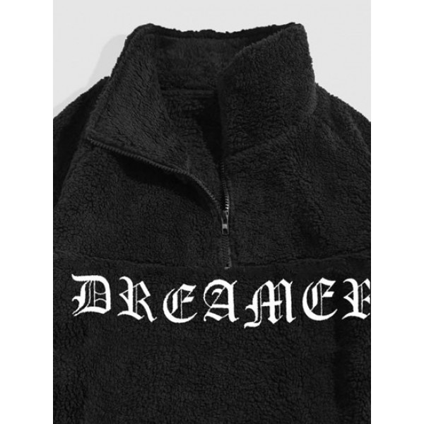 DREAMER Embroidered Fluffy Pullover Jacket