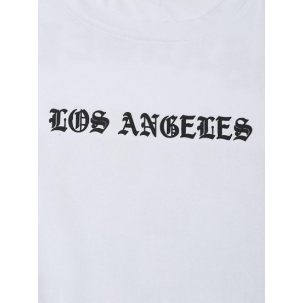 Streetwear Checkerboard LOS ANGELES Graphic Casual T-shirt