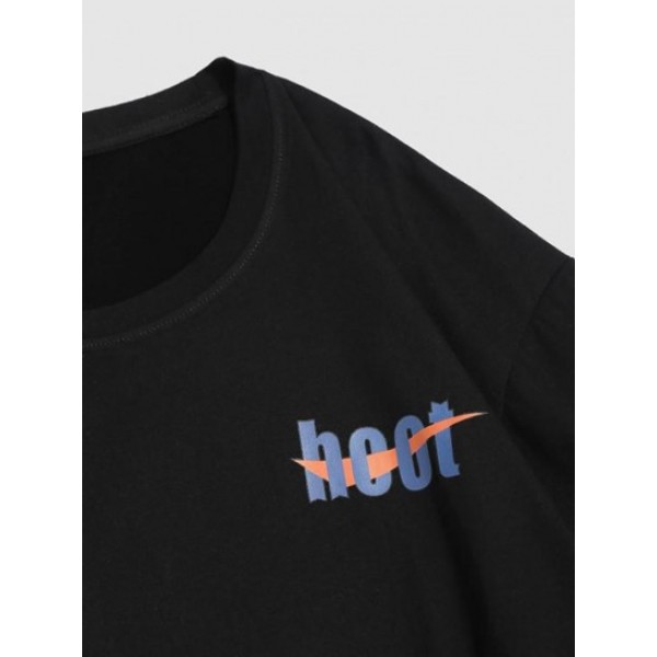 Streetwear Hoot Letter Print Graphic Festival T-shirt