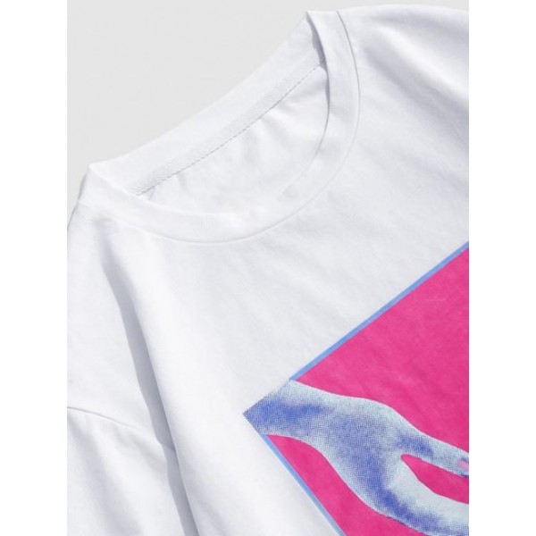 Hands Print Casual Graphic T-shirt