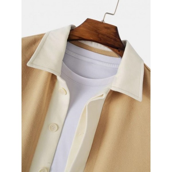 Color Spliced Button Fly Jacket