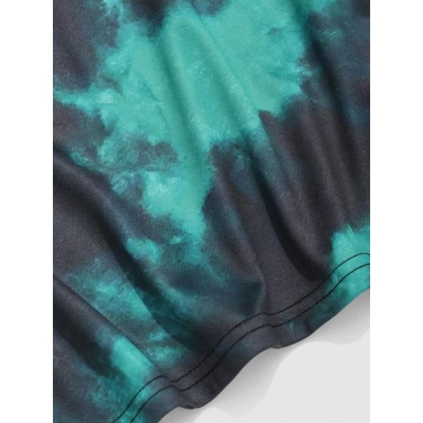 Tie Dye Animal Bear Print Short Sleeve T-shirt