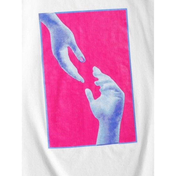 Hands Print Casual Graphic T-shirt